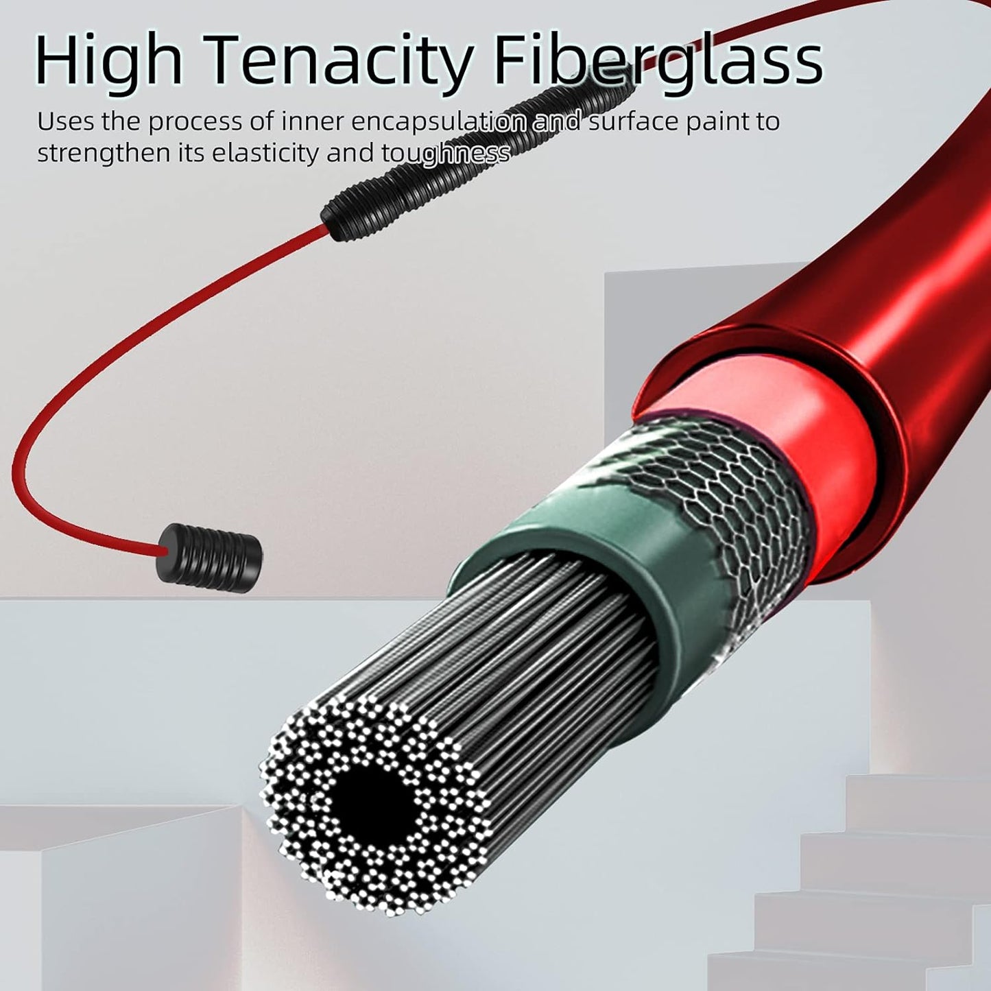 Elastic Fitness Bar, High-Frequency Vibration Workout Bar Total Body Exercise Strength Training Bars for Frozen Shoulder Physical Therapy, Aerobics, Yoga, Pilate, Resistance in Home Gym