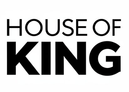 Black text 'HOUSE OF KING' on a white background